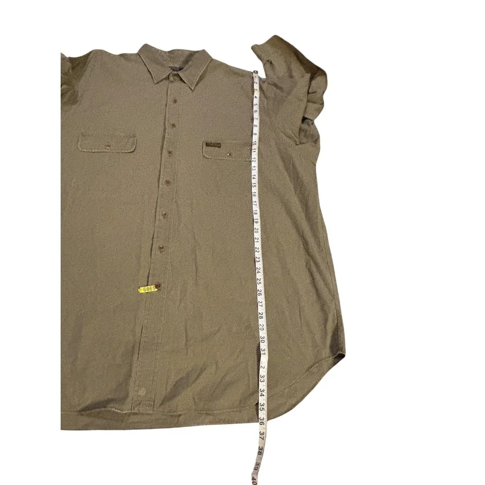 Polo Ralph Lauren Mens 3XLT Tall Cotton Twill Work Shirt Olive Khaki Long Sleeve